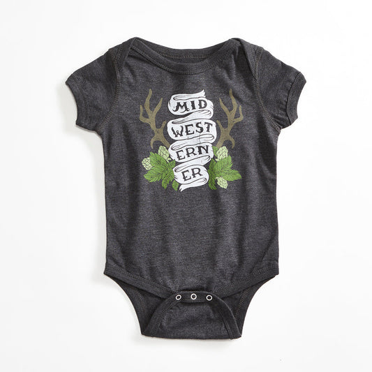 Midwesterner Antler Onesie