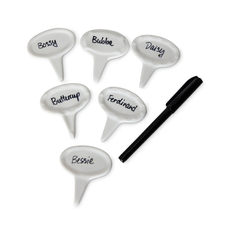 Set of 6 Oval Cheese Markers