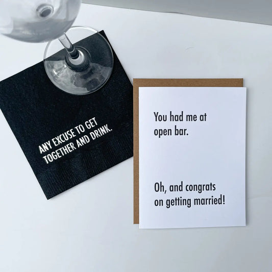 Open Bar - Wedding Card