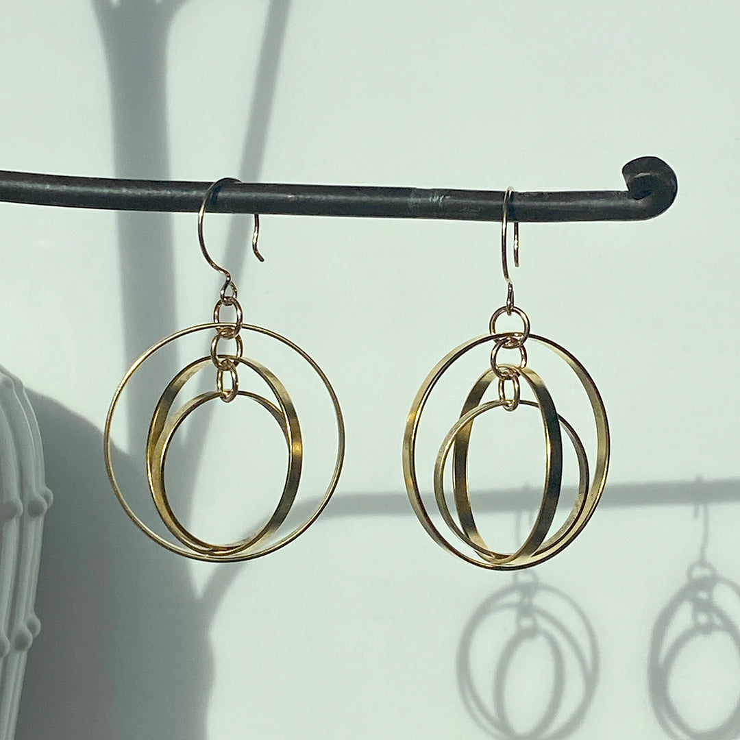 Golden Astrolabe Earrings