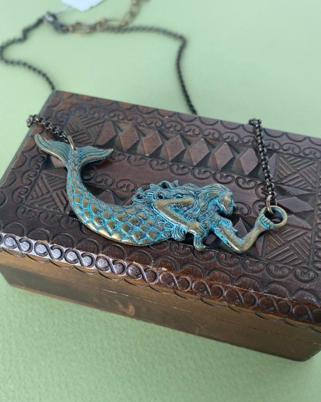 Verdigris Mermaid Necklace