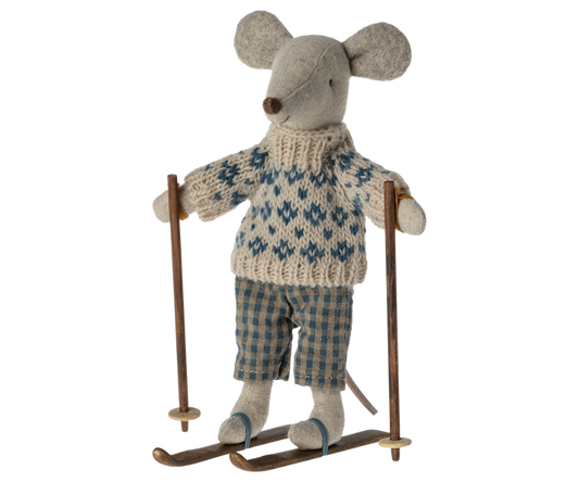 Dad Winter Mouse With Ski Set