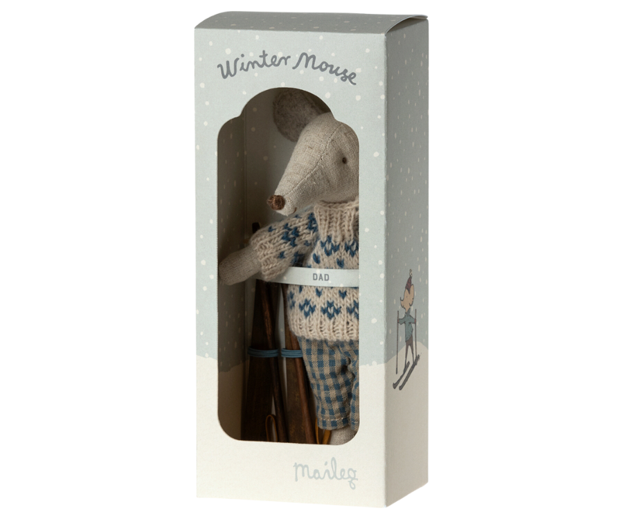Dad Winter Mouse With Ski Set
