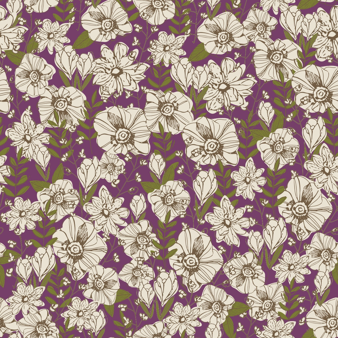 Purple Floral Bamboo Kerchief Bib