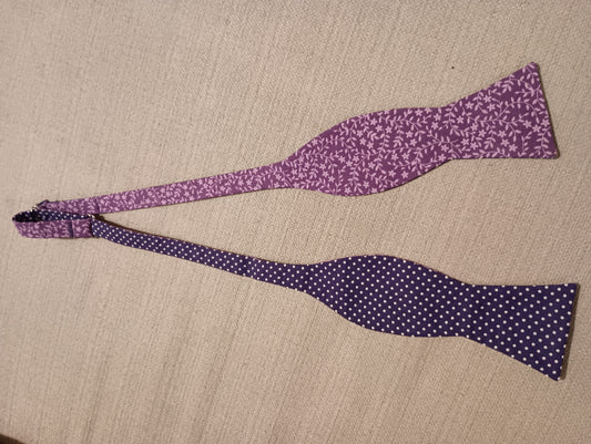 Ri's Ties Purple Floral and Polka Dot