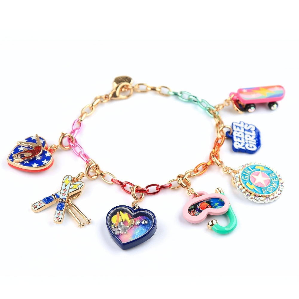 Gold Rebel Girls Skateboard Charm