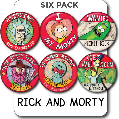 Rick & Morty 6pk of magnets