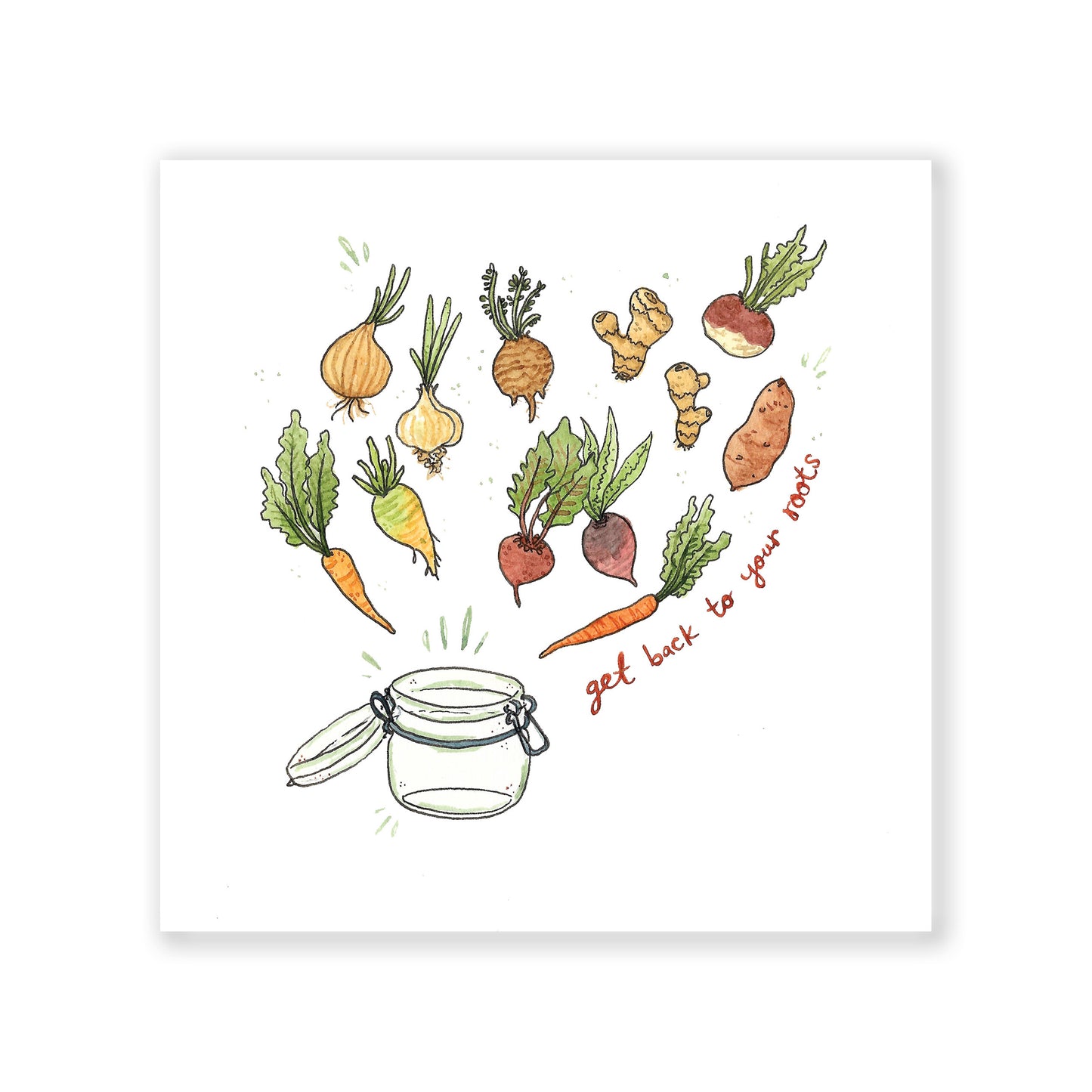 Root Veggies Art Print 6x6