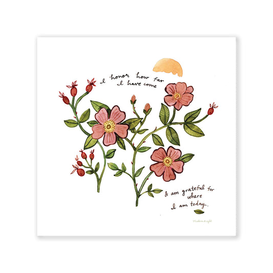 Rosehip Affirmation Art Print 8x8