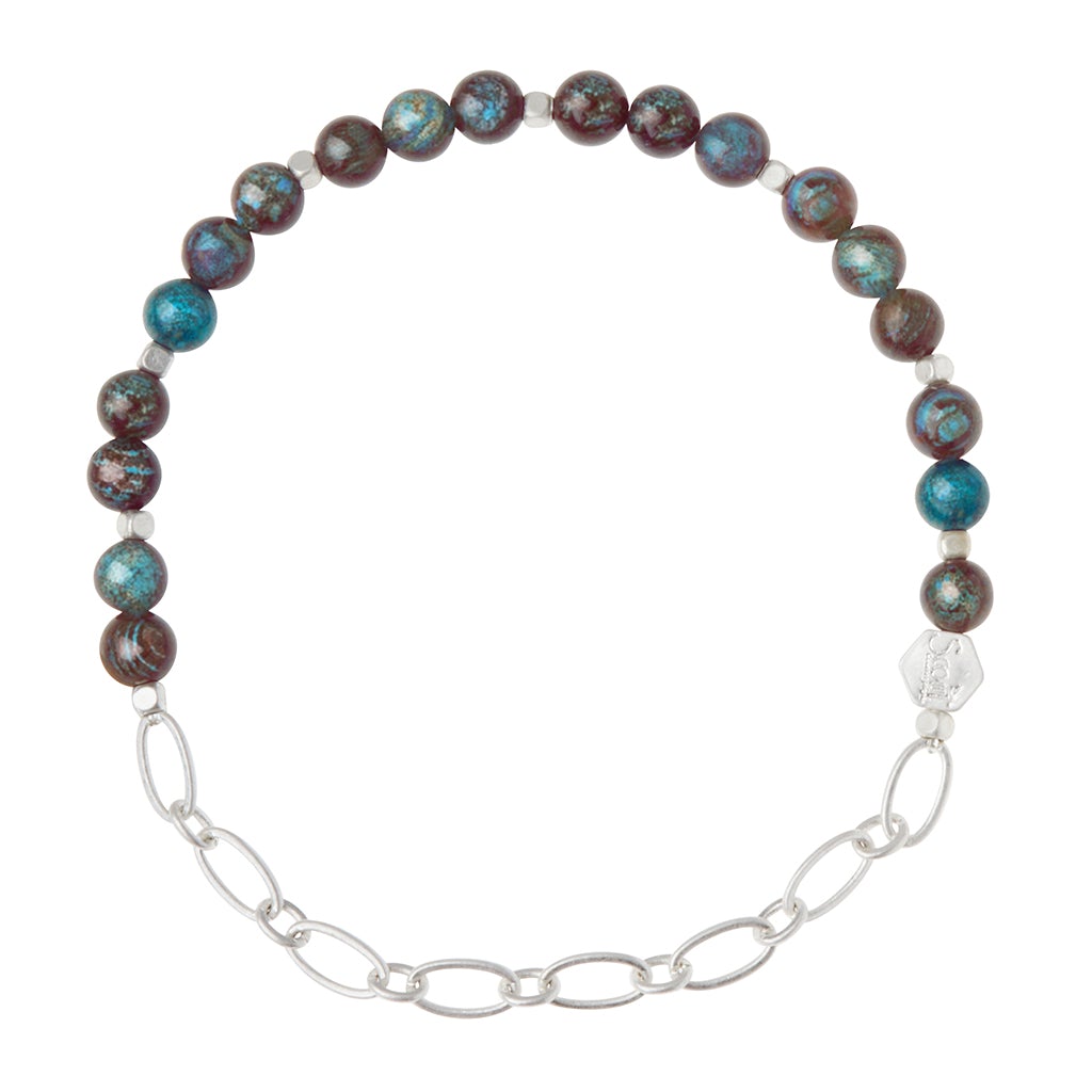 Mini Stone w/Chain Stacking Bracelet