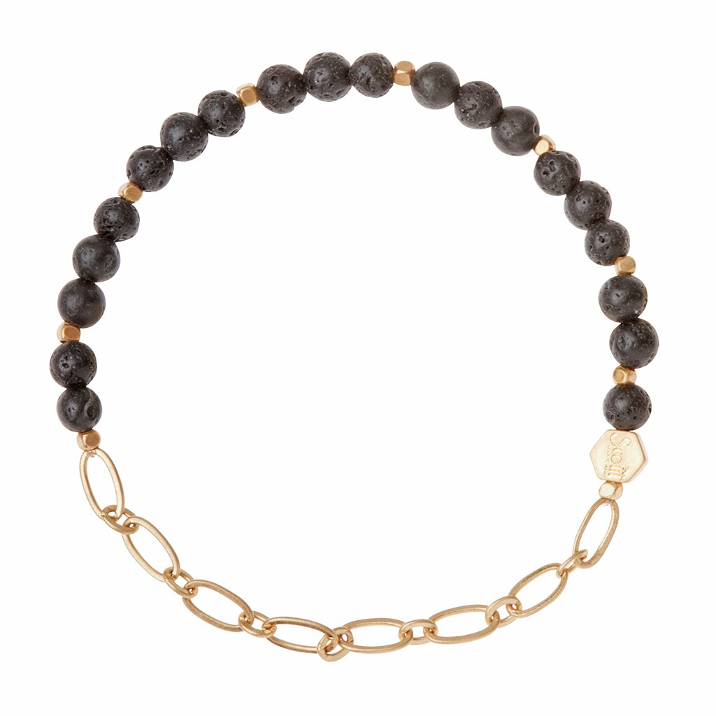 Mini Stone w/Chain Stacking Bracelet