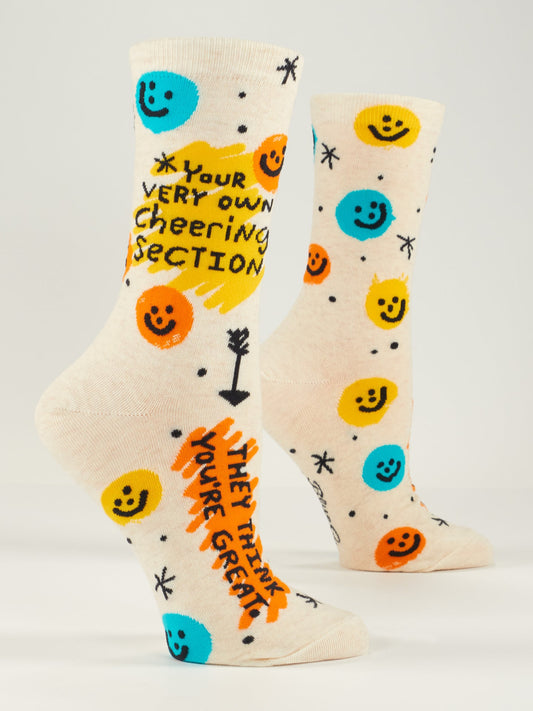 Your Very Own Cheering Section. They Think You're Great. Women's Crew Socks