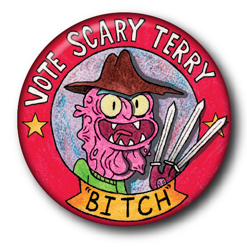 "Scary Terry" big button