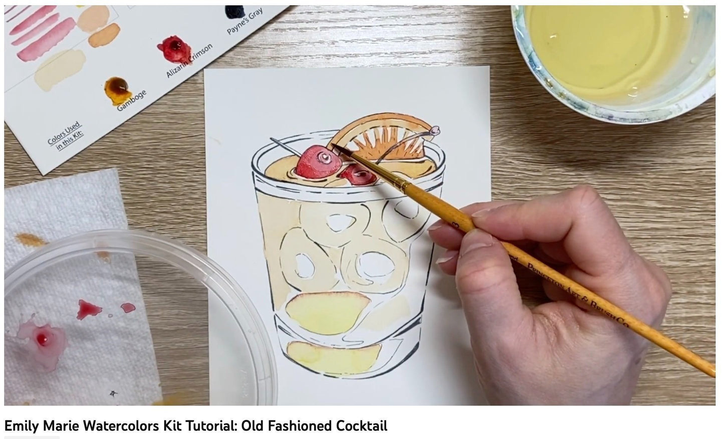Date Night Watercolor Kit - Old Fashioned Cocktail