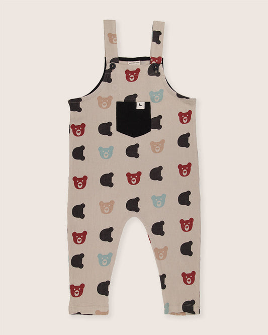 Organic Cotton Rib Bear Dungaree