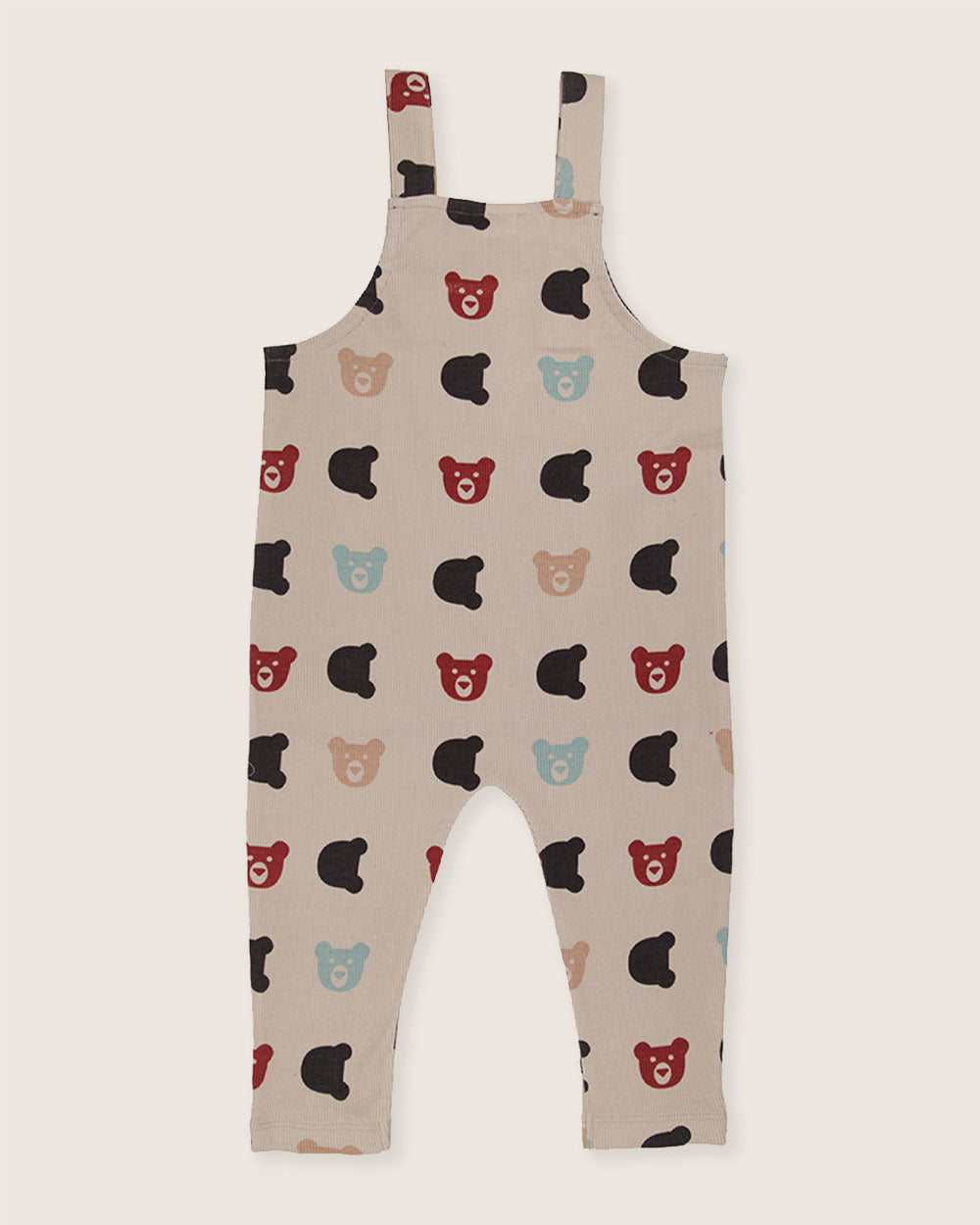 Organic Cotton Rib Bear Dungaree