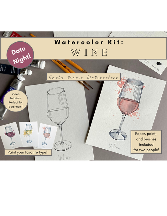 Date Night Watercolor Kit - Wine