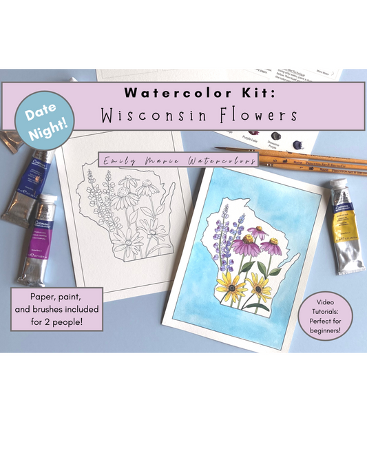 Date Night Watercolor Kit - Wisconsin Flowers