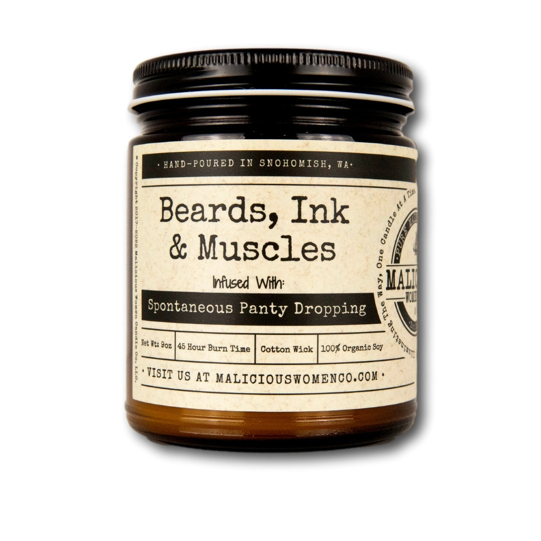 Beards, Ink, & Muscles Candle