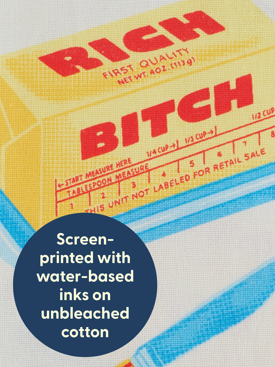 Rich Bitch Printed Dish Towel