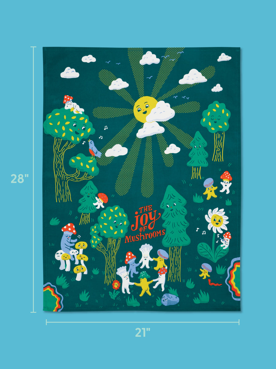 The Joy Of Mushrooms Printed Dish Towel