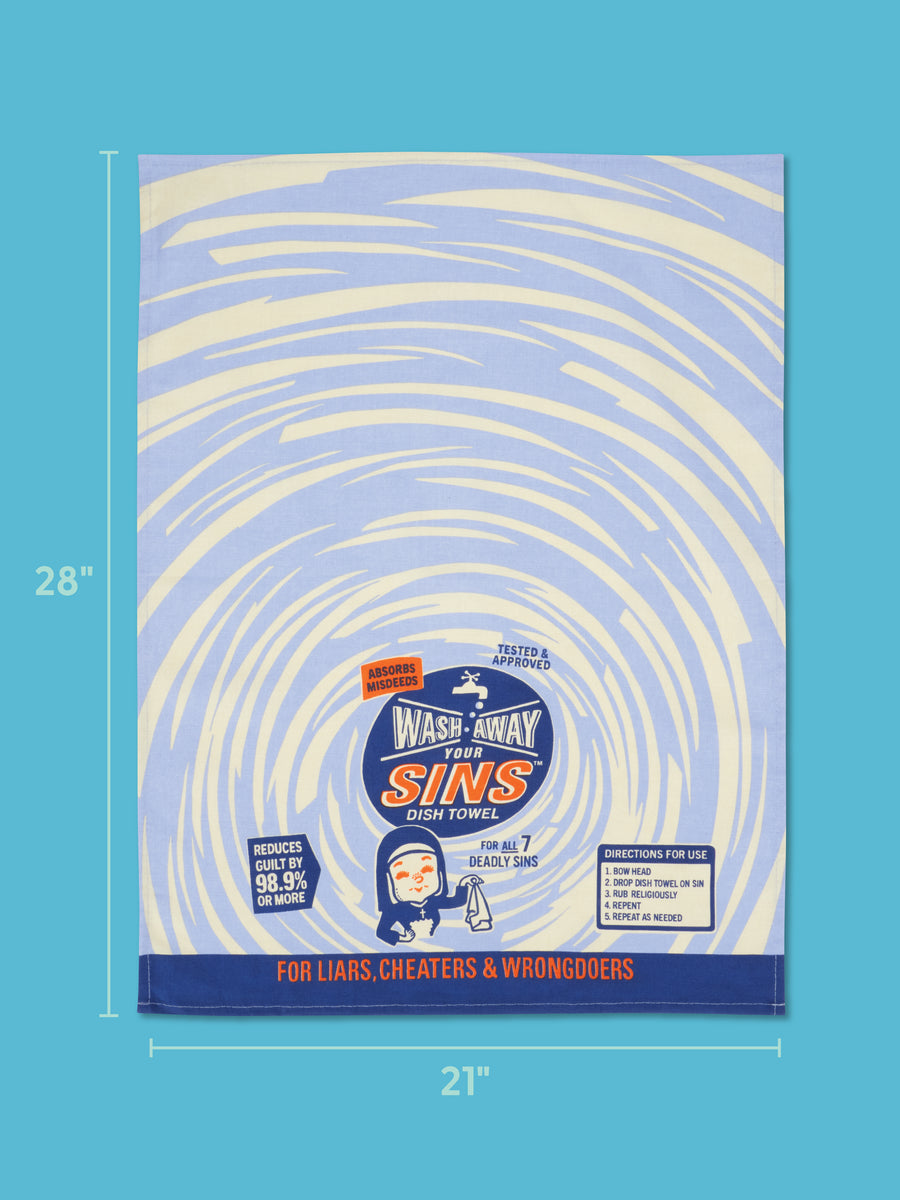 Wash Away Your Sins Printed Dish Towel