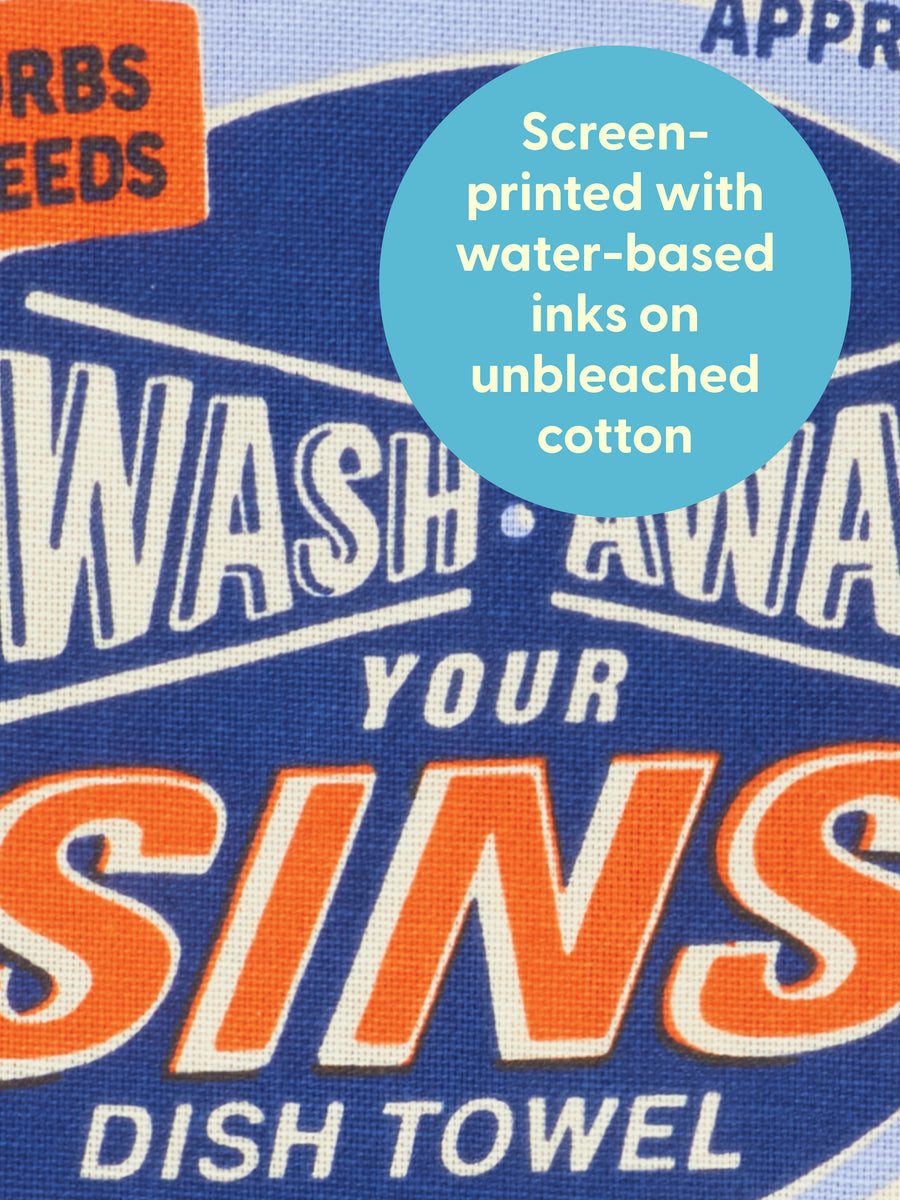 Wash Away Your Sins Printed Dish Towel