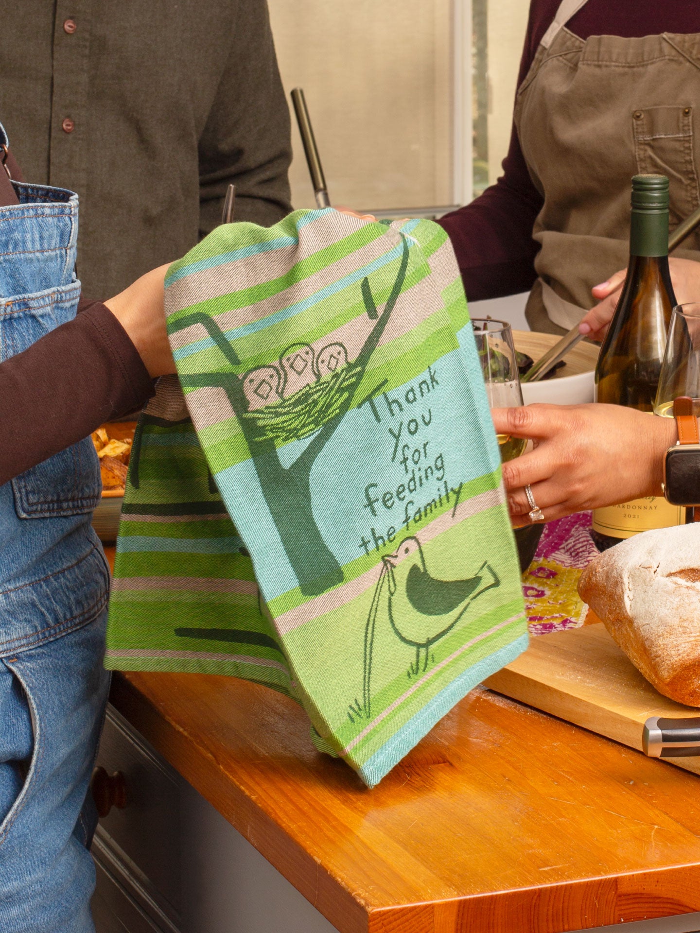 Feeding The Family Woven Dish Towel