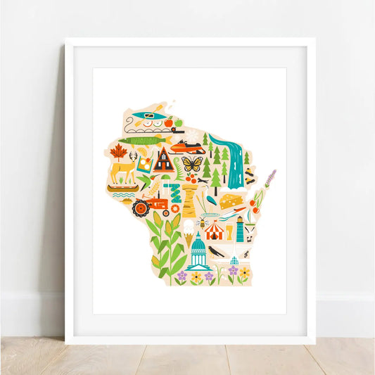 Wisconsin Icons Art Print - 8x10