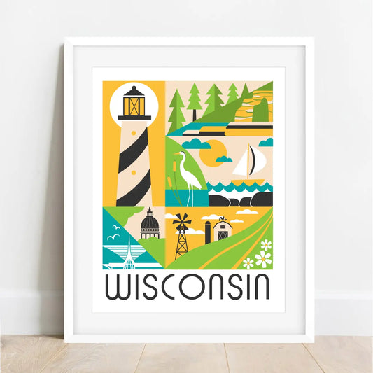 Wisconsin Scenes Art Print - 8x10