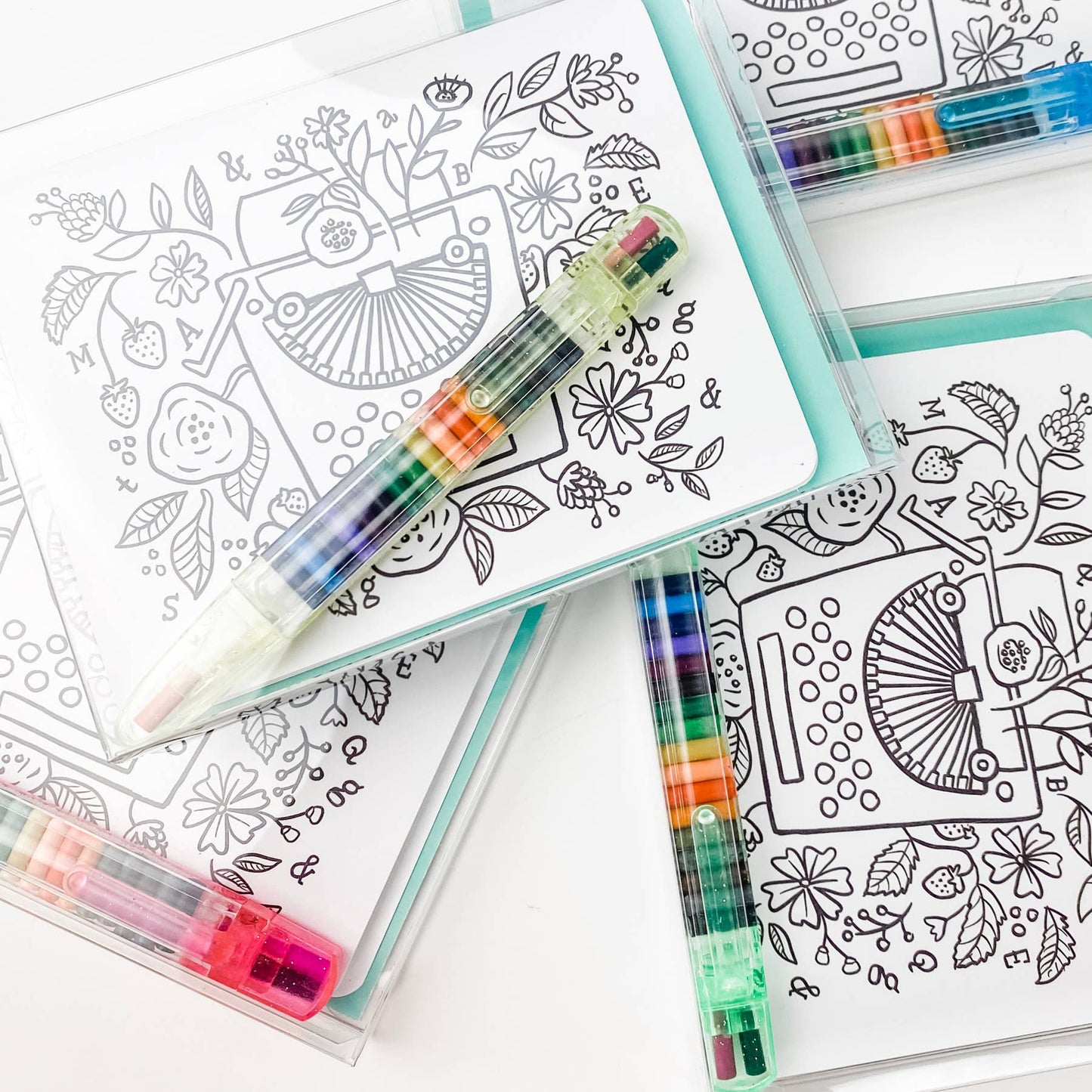 Color-In Postcard Kit - Floral