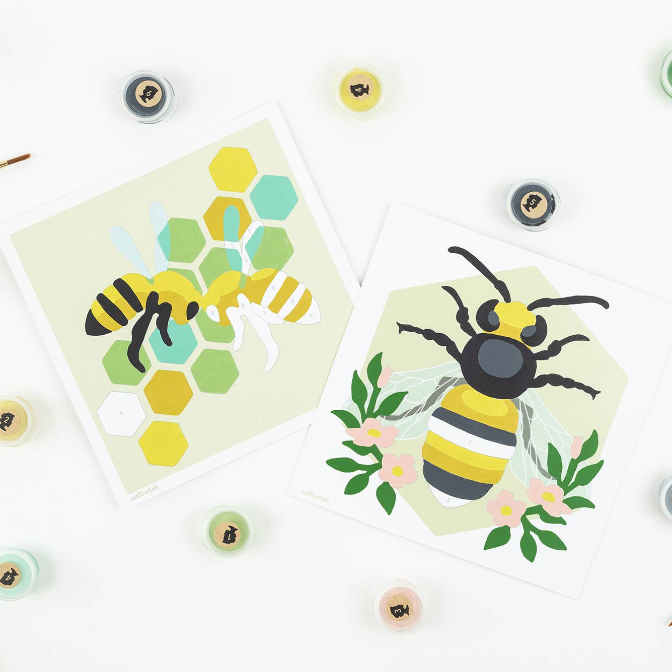 Bee with Floral Garland MINI Paint-by-Number Kit