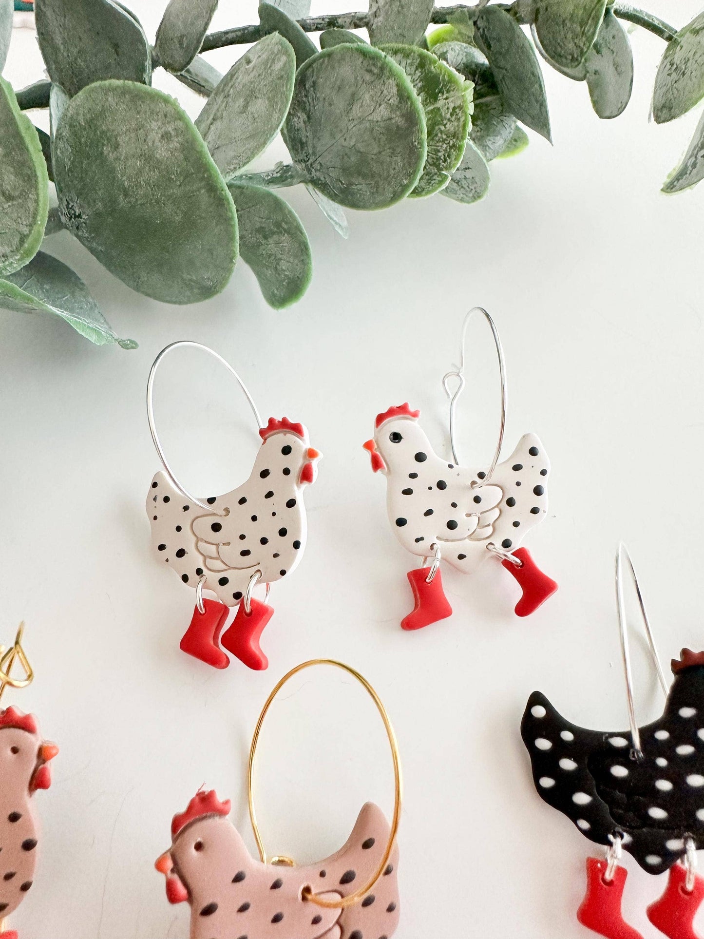 Chicken in Rain Boots Earrings