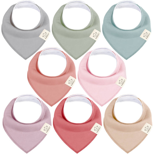 8-pack Baby Bandana Bibs for Girls and Boys
