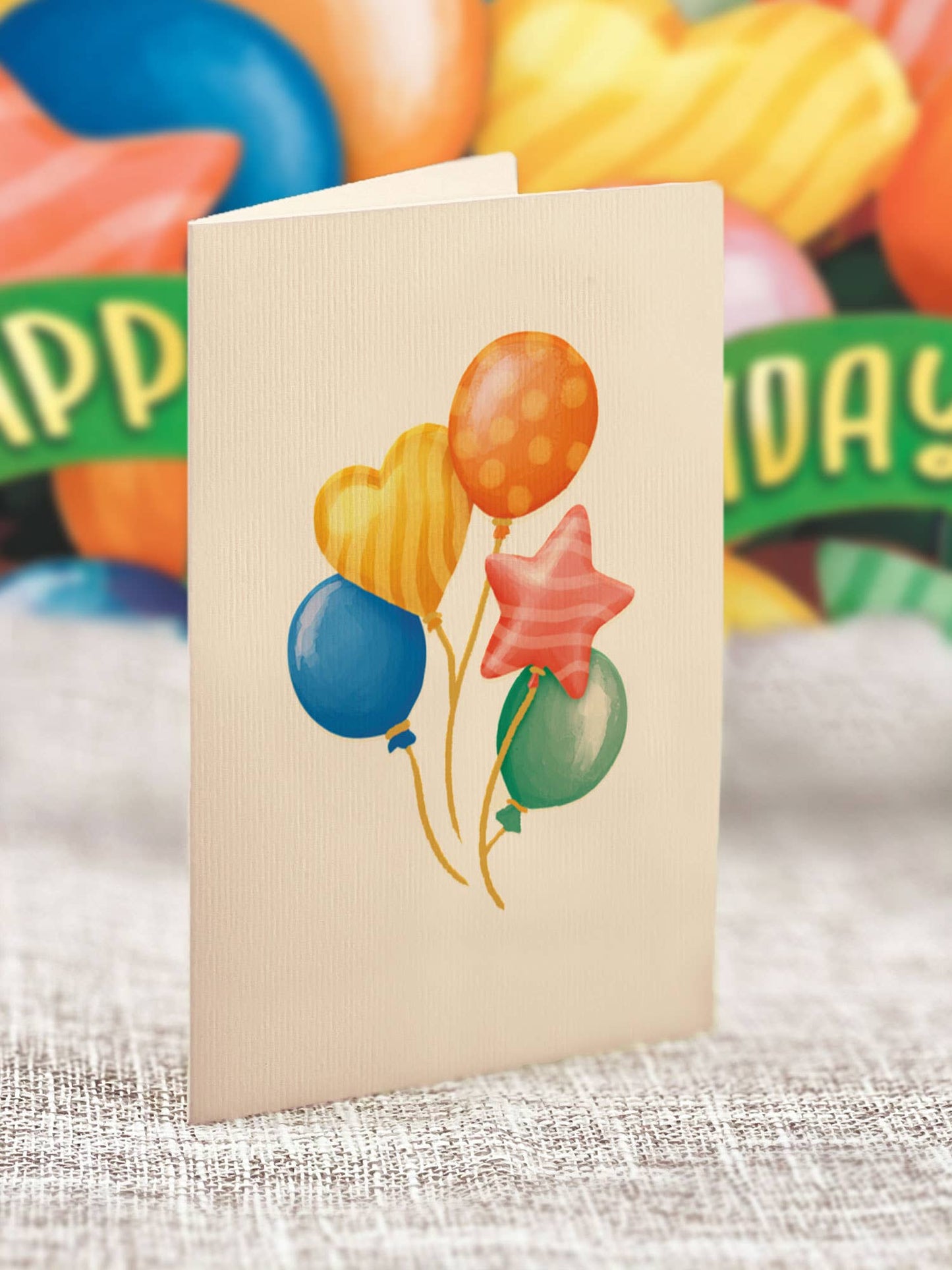 Mini Birthday Balloons Pop-up Greeting Card