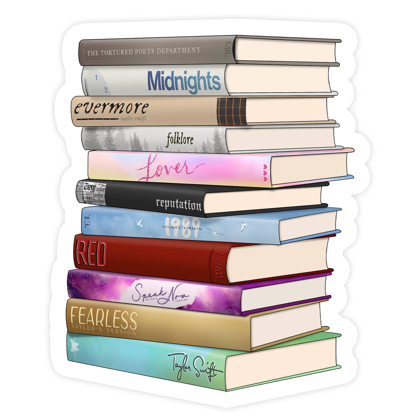 Taylor Swift Albums As Books Sticker