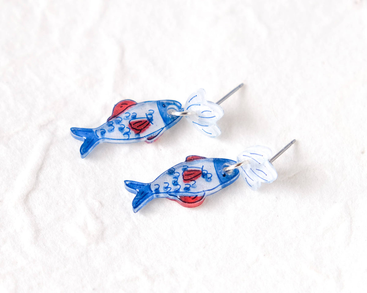 Mediterranean Coastal Fish Dangle Earrings