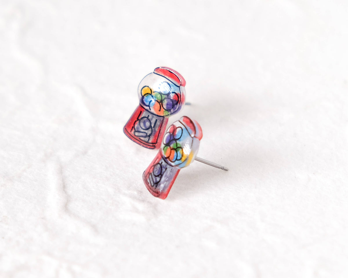 Retro Gumball Machine Stud Earrings