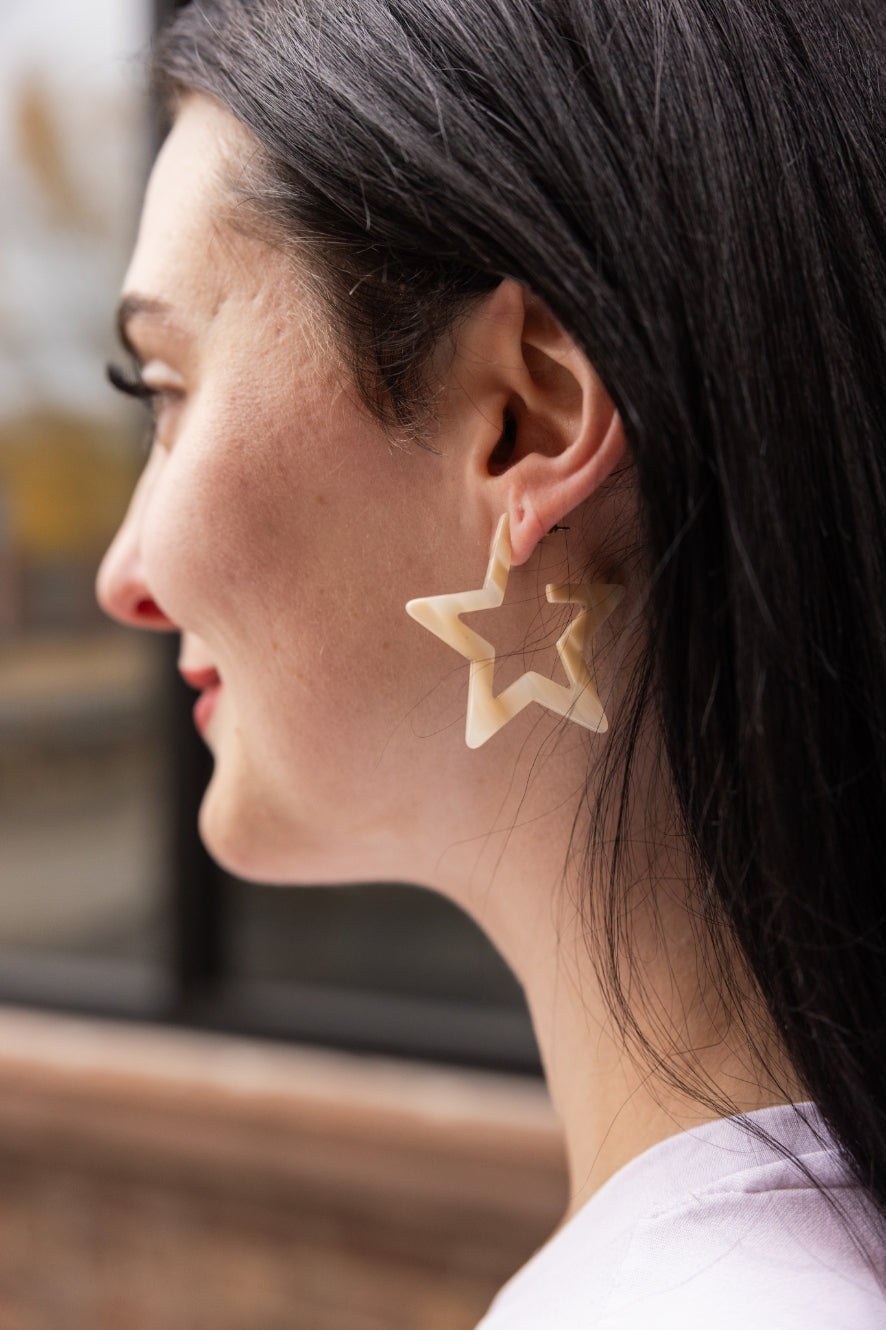 Star Hoops Ivory