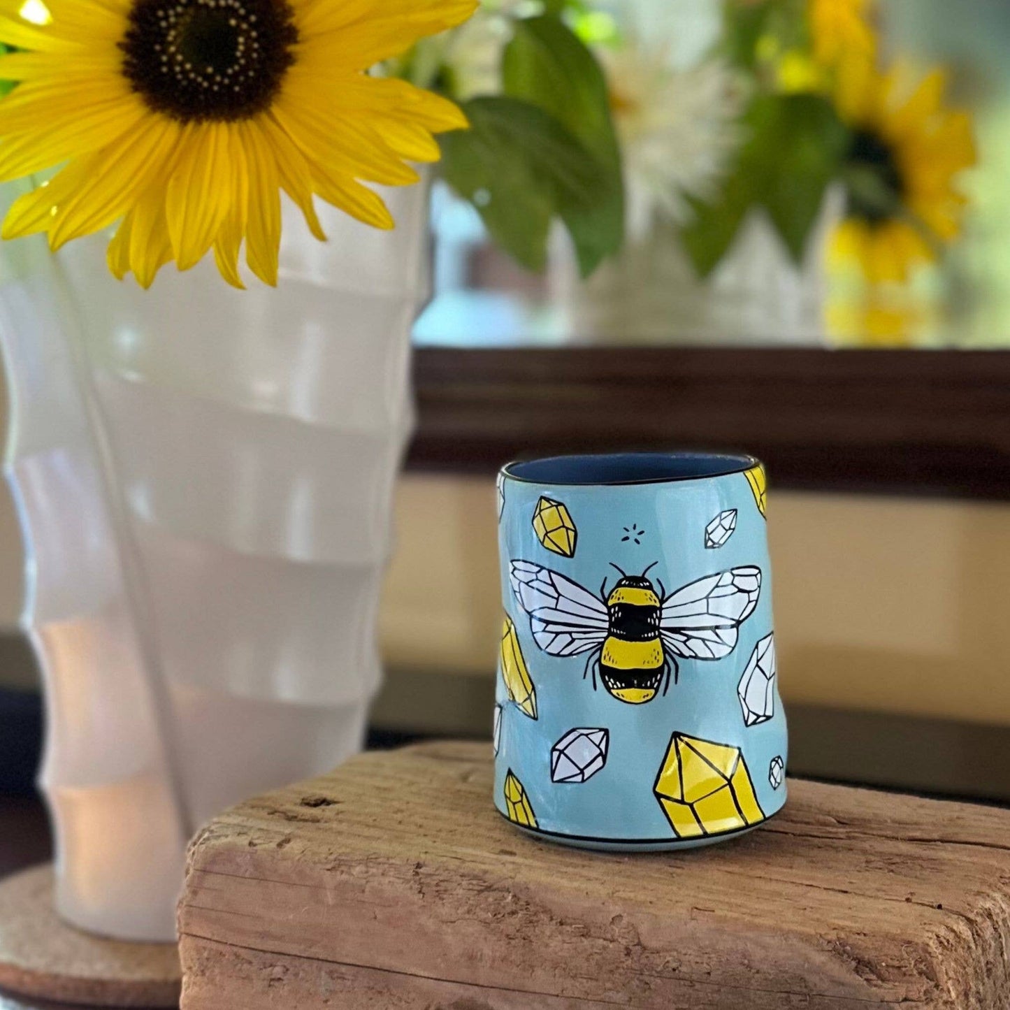 Thank You Bees Spark Cup - XLarge Ceramic Mug - Pollinator