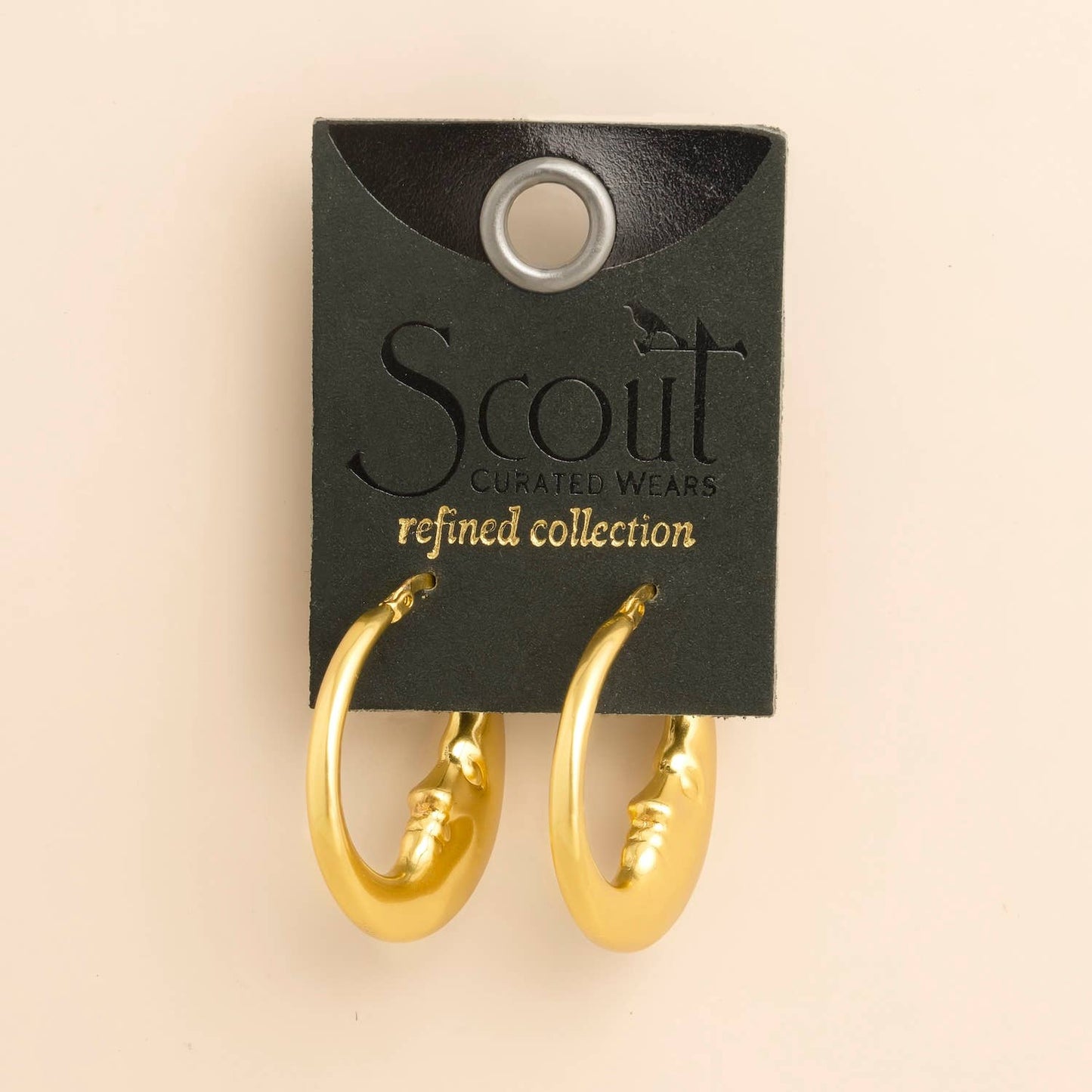 Refined Icon Earring - Moon Hoop/Gold