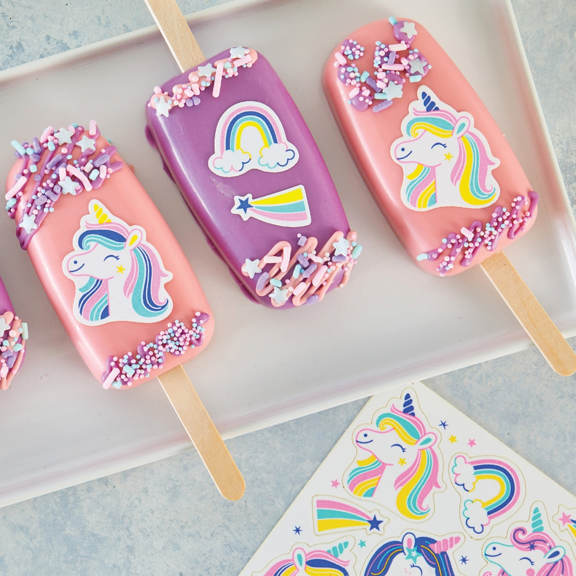 Unicorn Rainbow Edible Cookie & Cupcake Toppers