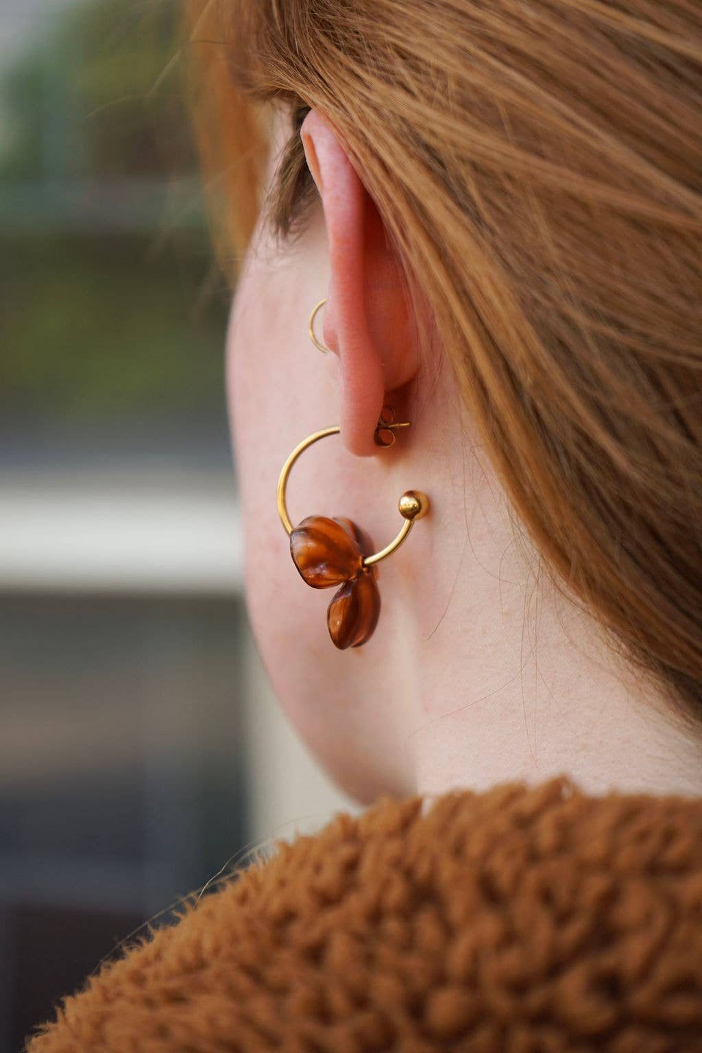 Magnolia Hoops - Amber