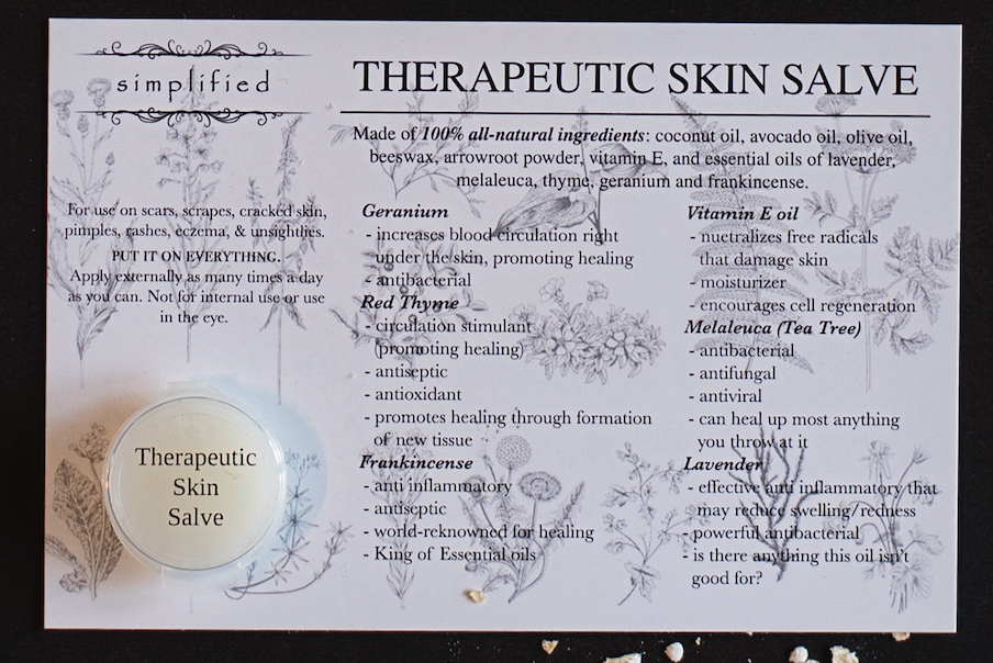 Therapeutic Skin Salve Sample Cards (12 Pack)