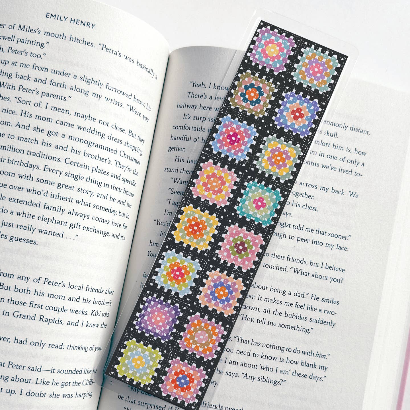 Granny Squares Crochet Blanket Laminated Bookmark