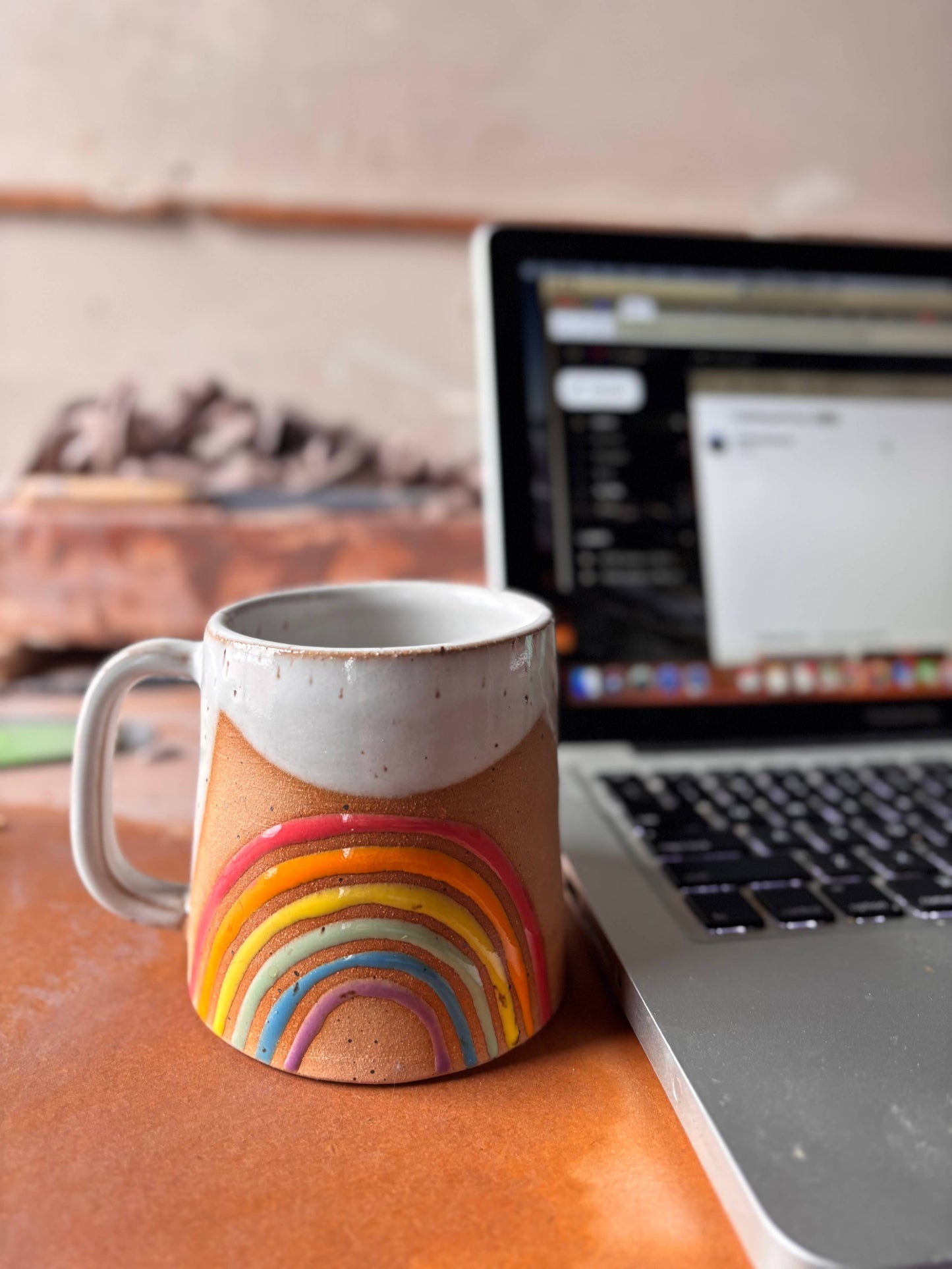 Rainbow Mug Handmade Ceramic