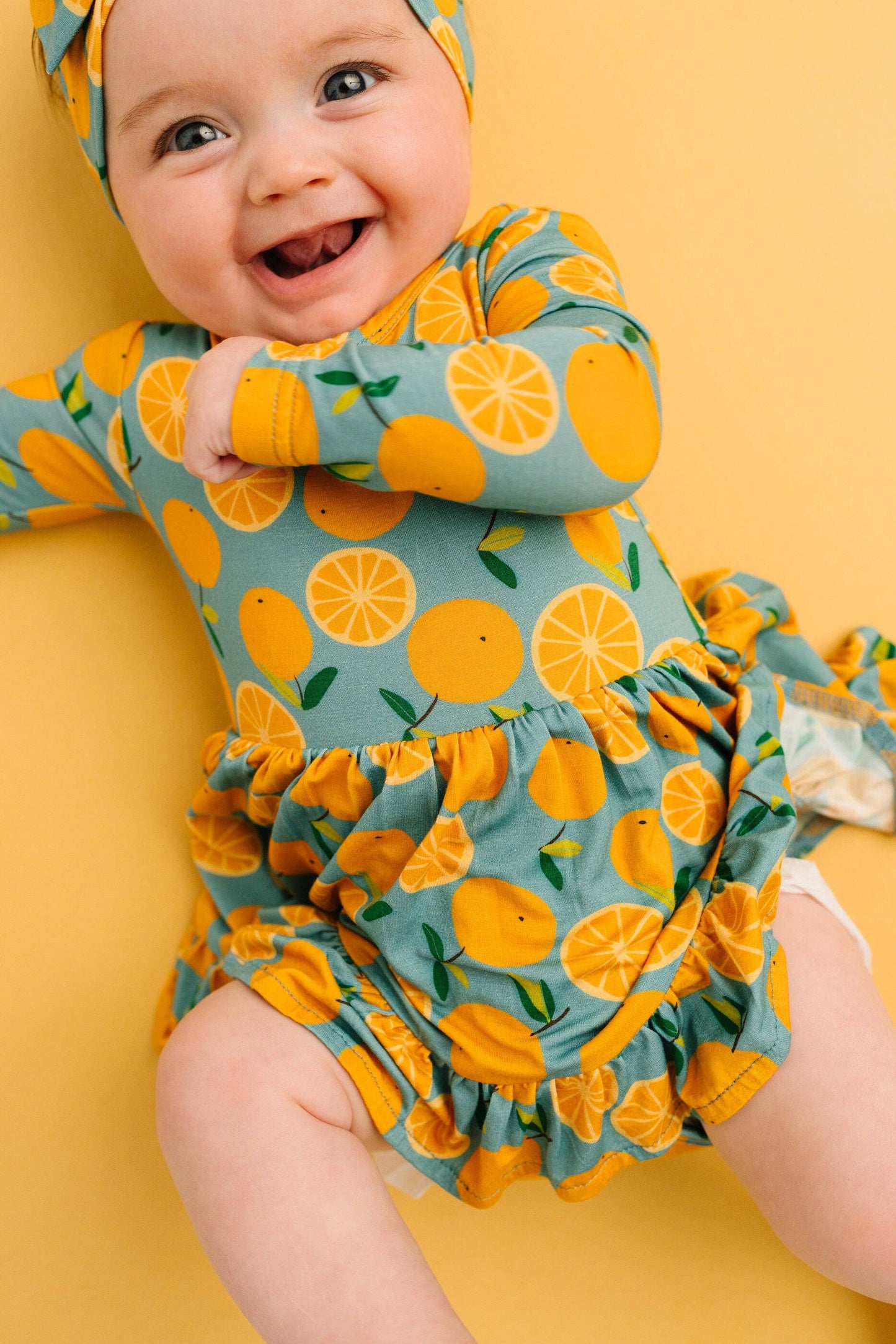 Orange Breeze Bodysuit Bamboo Dress