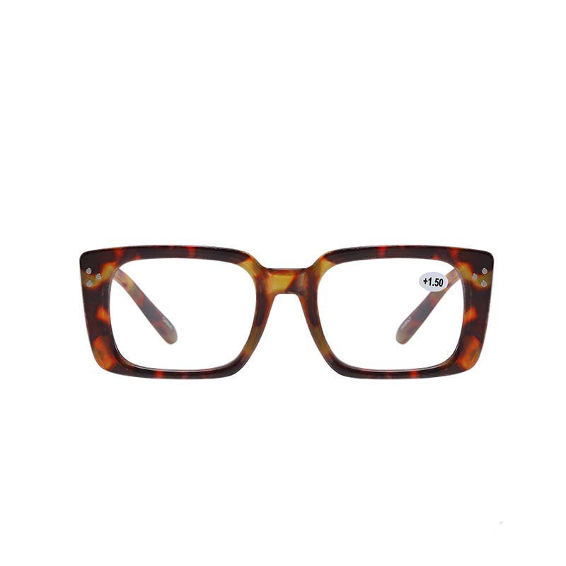 FR3189, Large Frame Square Style Reading Glasses/Readers