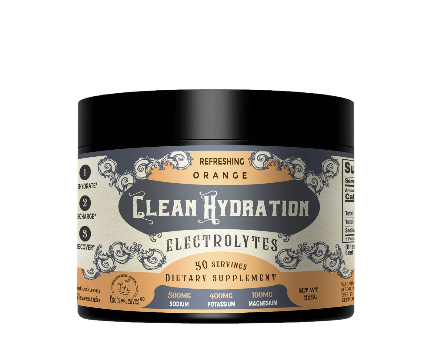 Clean Hydration Electrolytes- Orange- 50 to 100 servings