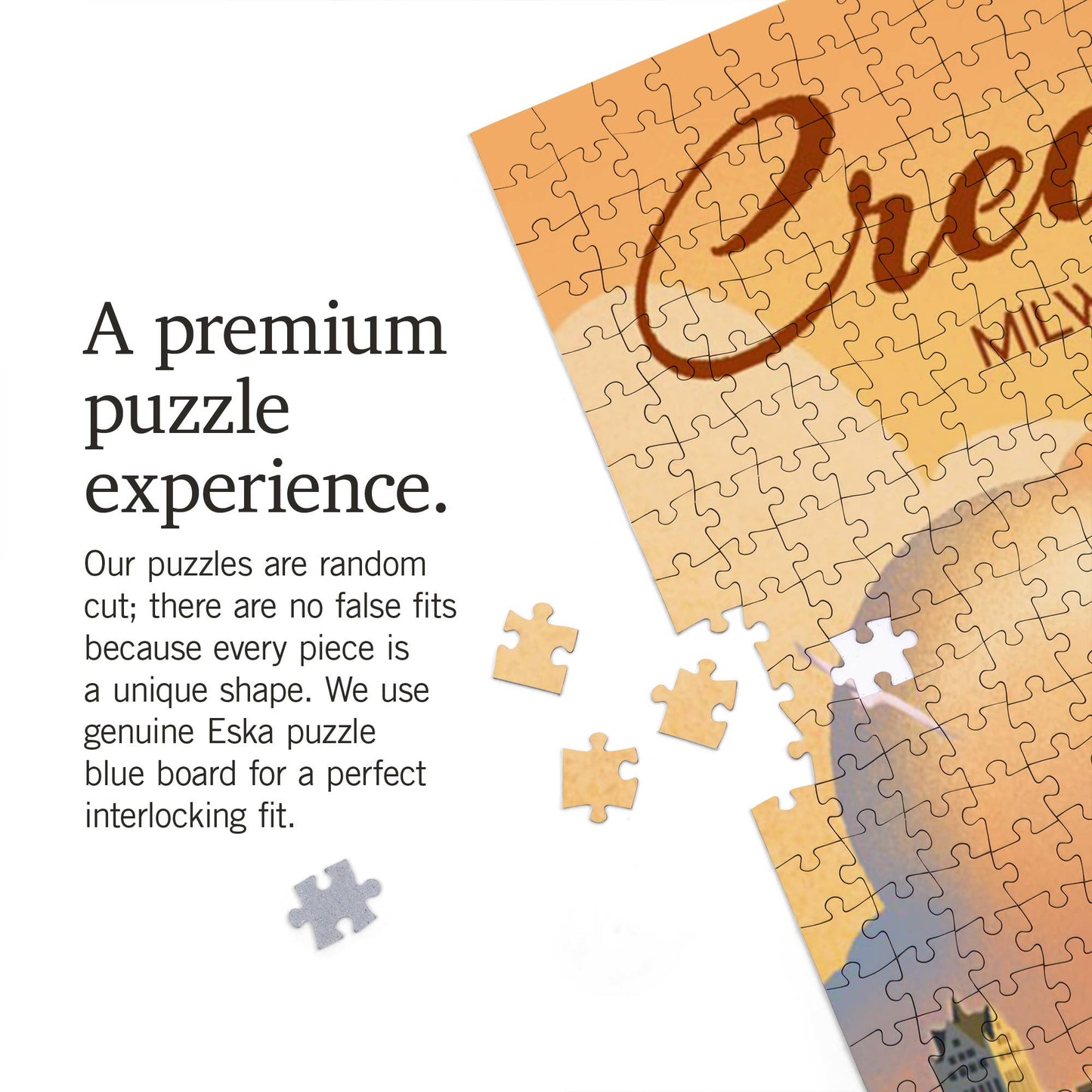 1000 Piece Puzzle Milwaukee, Wisconsin Cream City Lithograph